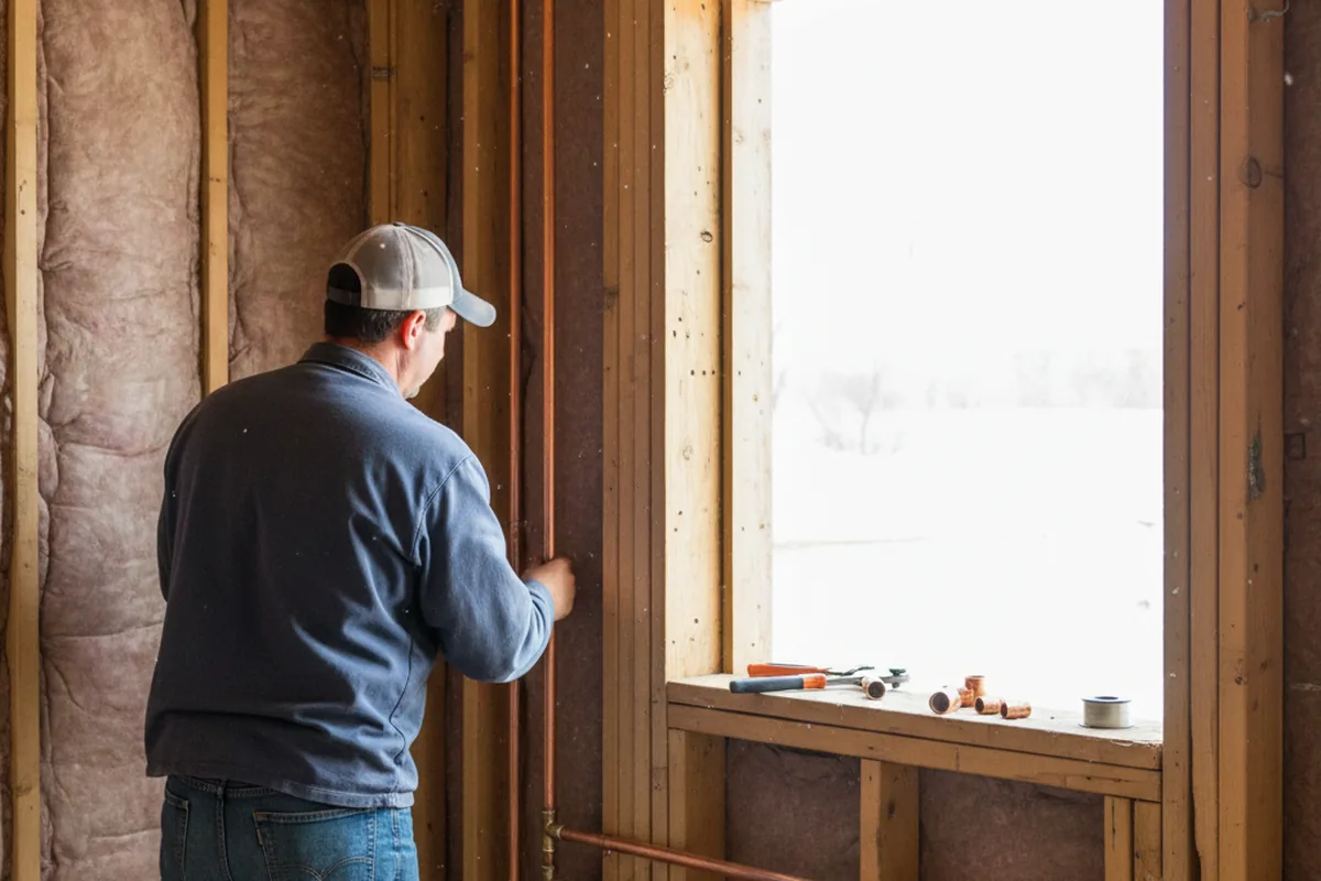 Licensed plumber running new copper supply lines in a Vincent home