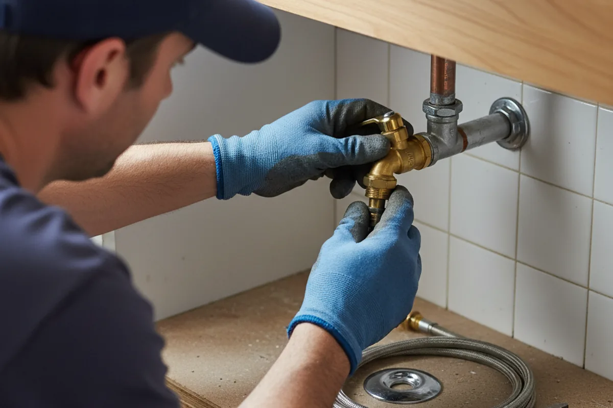 Shutoff valve and fitting work during Emergency Plumbing in Vincent